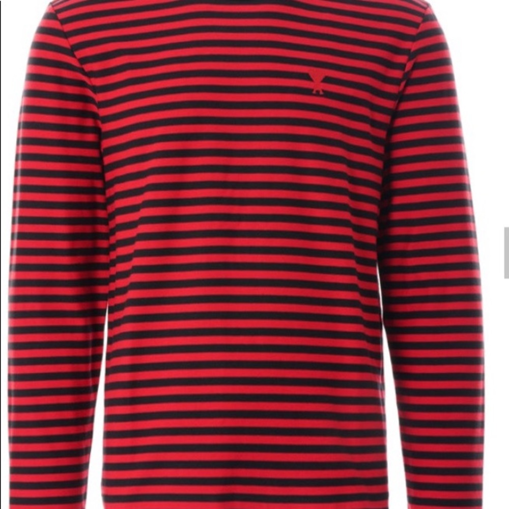 Marinere long sleeve  stripe Tee- red/black